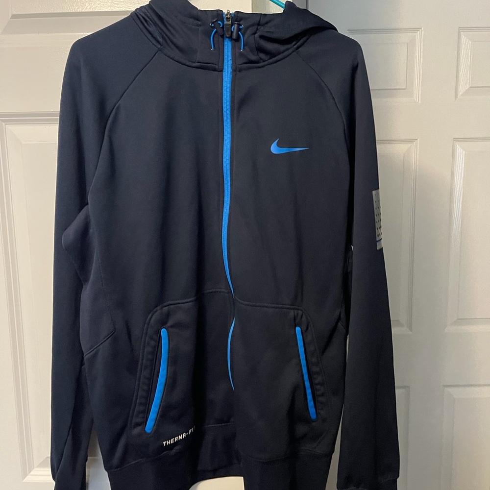 Nike Black Hoodie with Blue Accents
